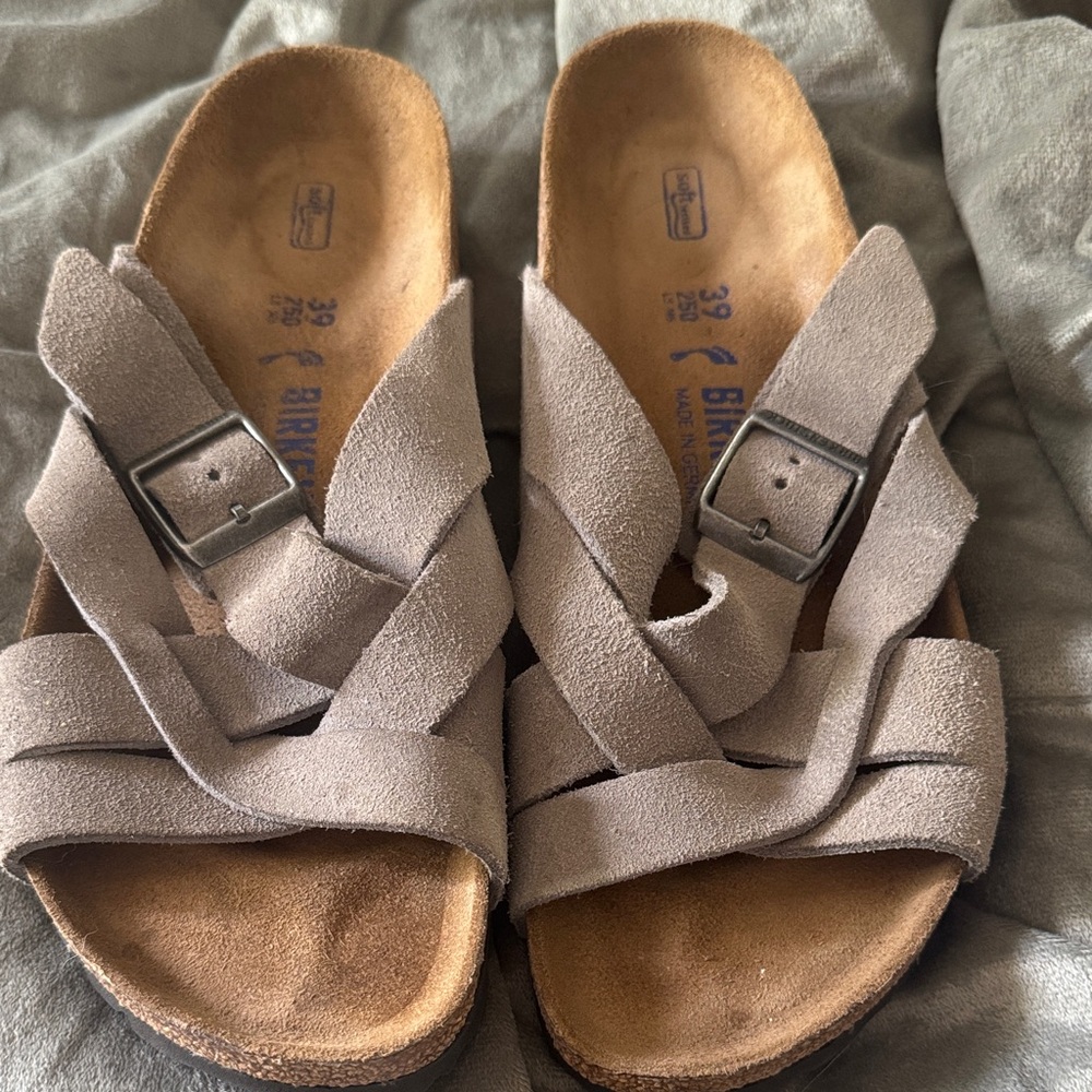 Birkenstock Women's Taupe Suede Mules